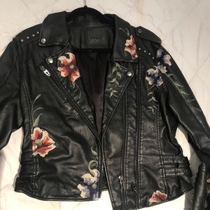 Floral Leather Jacket